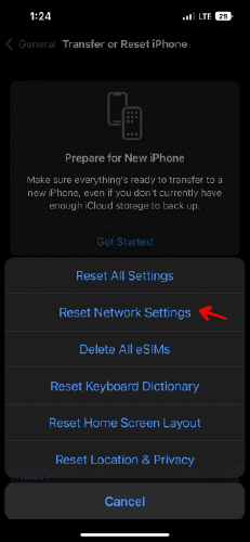 Reset Network Settings