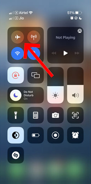 Airplane mode toggle 