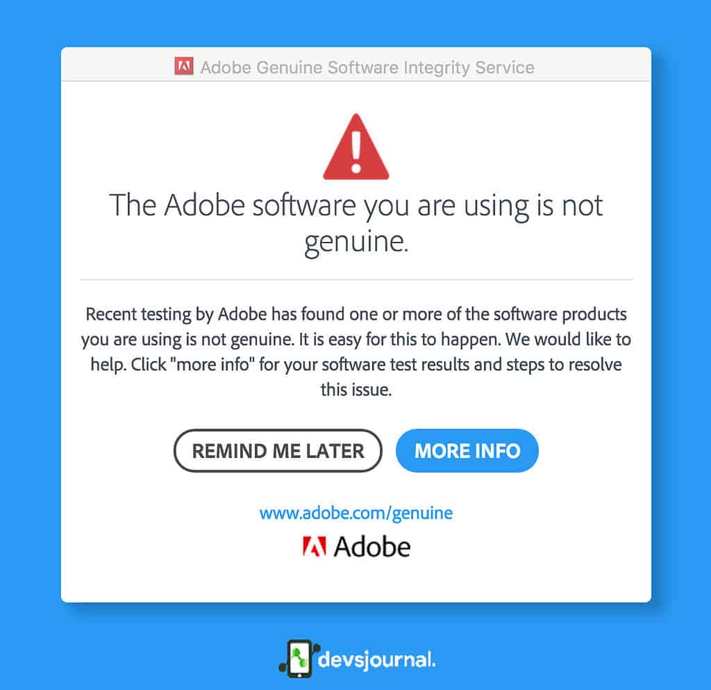 Why Does Adobe Genuine Software Integrity Service Error Occurs