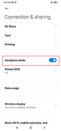 Andriod 13 notification not showing disable airplane mode 